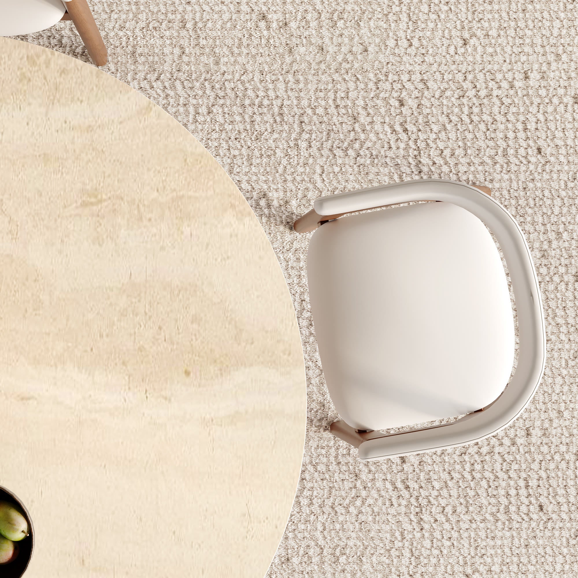 Prisma Red Walnut Round Solid Wood Pedestal Dining Table with Travertine Stone Top - image 9