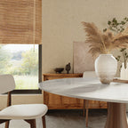 Aurelia Dark Walnut Round Solid Wood Pedestal Dining Table with Snow White Stone Top - image 3