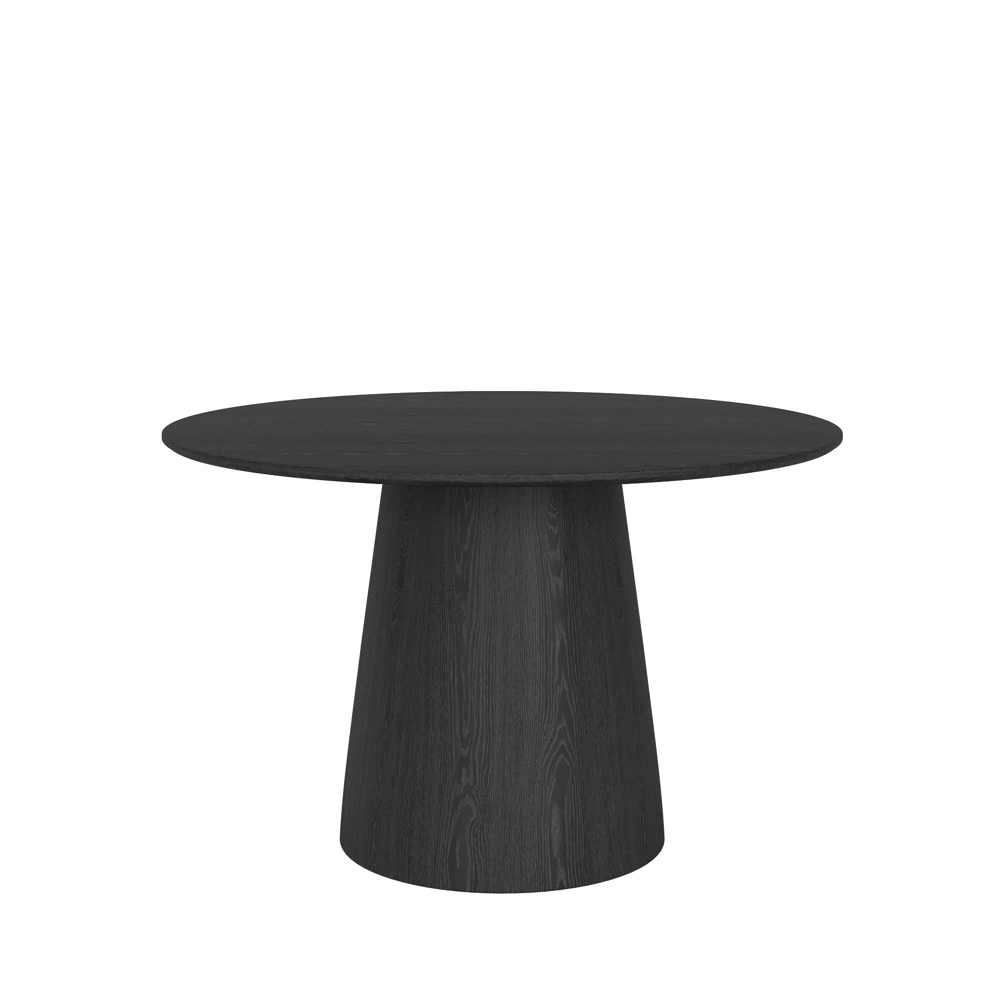 Calen Black Solid Wood Pedestal Round Dining Table with Black Solid Wood Top - image 1