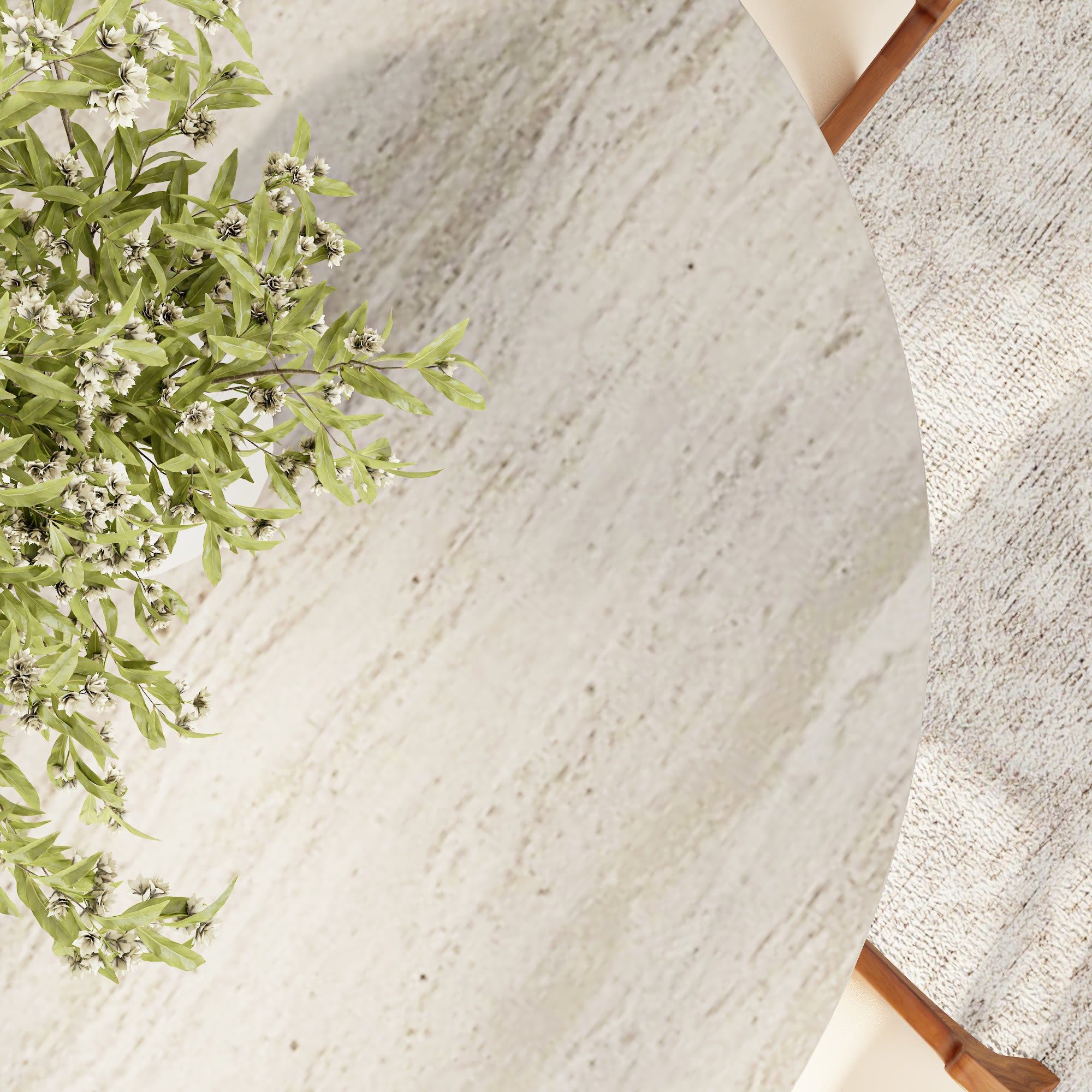 Centria Dark Walnut Solid Wood Pedestal Round Dining Table with Travertine Top - image 11