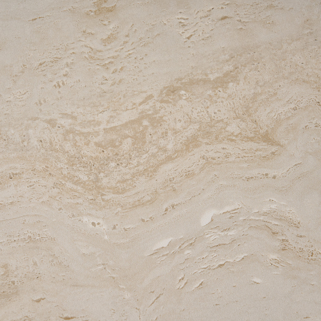 Centria Dark Walnut Solid Wood Pedestal Round Dining Table with Travertine Top - image 2