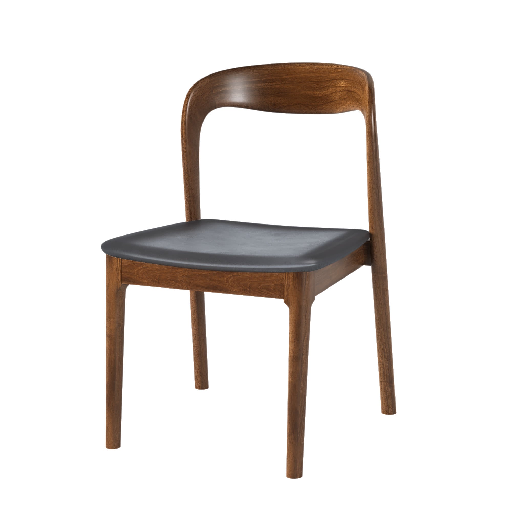 Upholstered Side Chair Black Leather Backrest Armless Dining Chairs - image 1