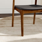 Upholstered Side Chair Black Leather Backrest Armless Dining Chairs - image 5