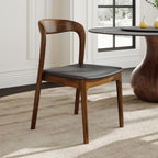 Upholstered Side Chair Black Leather Backrest Armless Dining Chairs - image 7