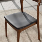 Upholstered Side Chair Black Leather Backrest Armless Dining Chairs - image 6
