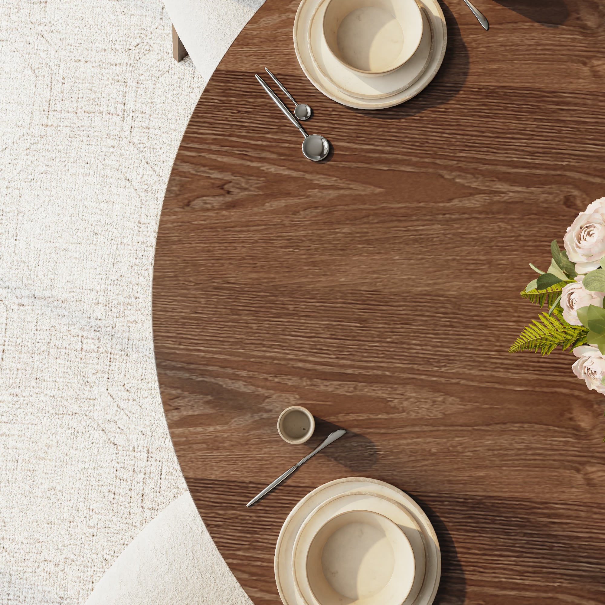 Luxury Gray Mid-Century Modern Round Dining Table For 4/6/8 - image 12