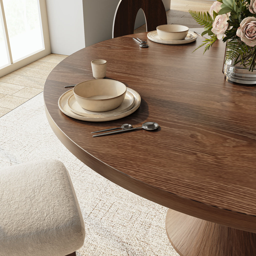 Luxury Gray Mid-Century Modern Round Dining Table For 4/6/8 - image 11