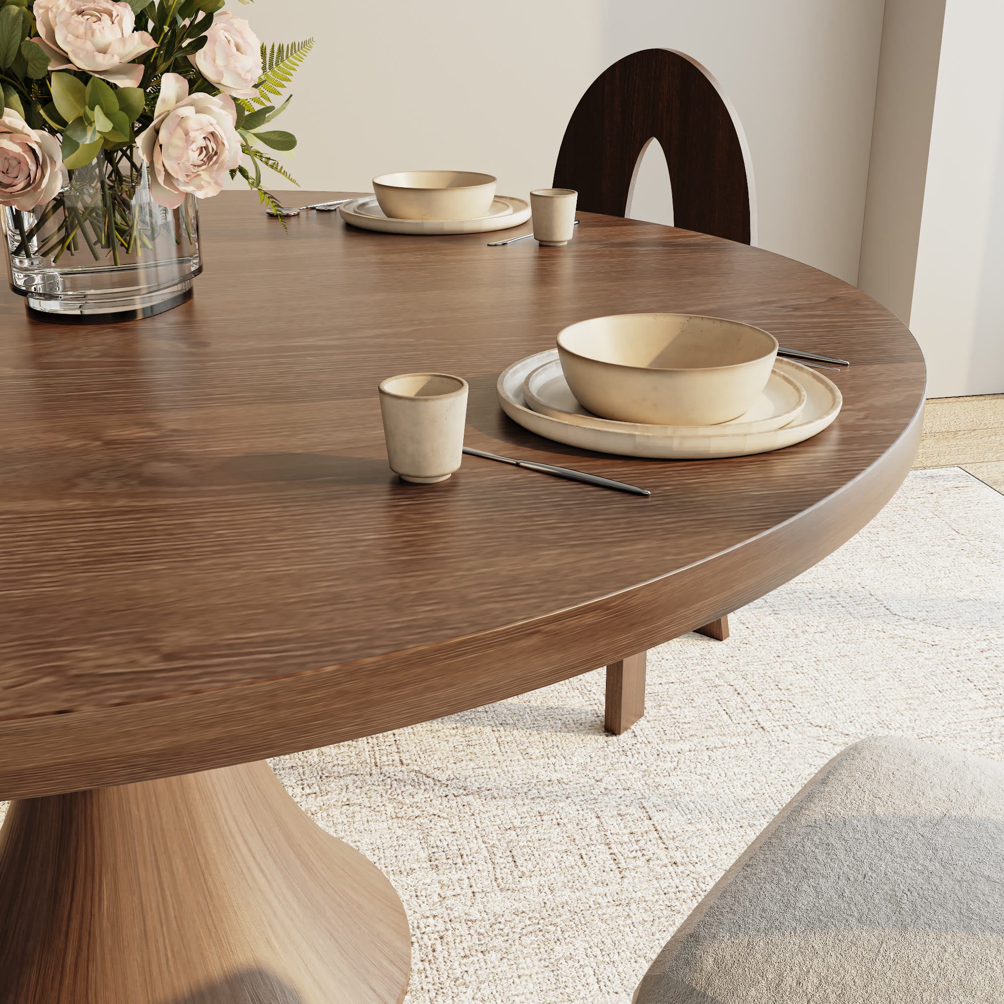 Luxury Gray Mid-Century Modern Round Dining Table For 4/6/8 - image 10