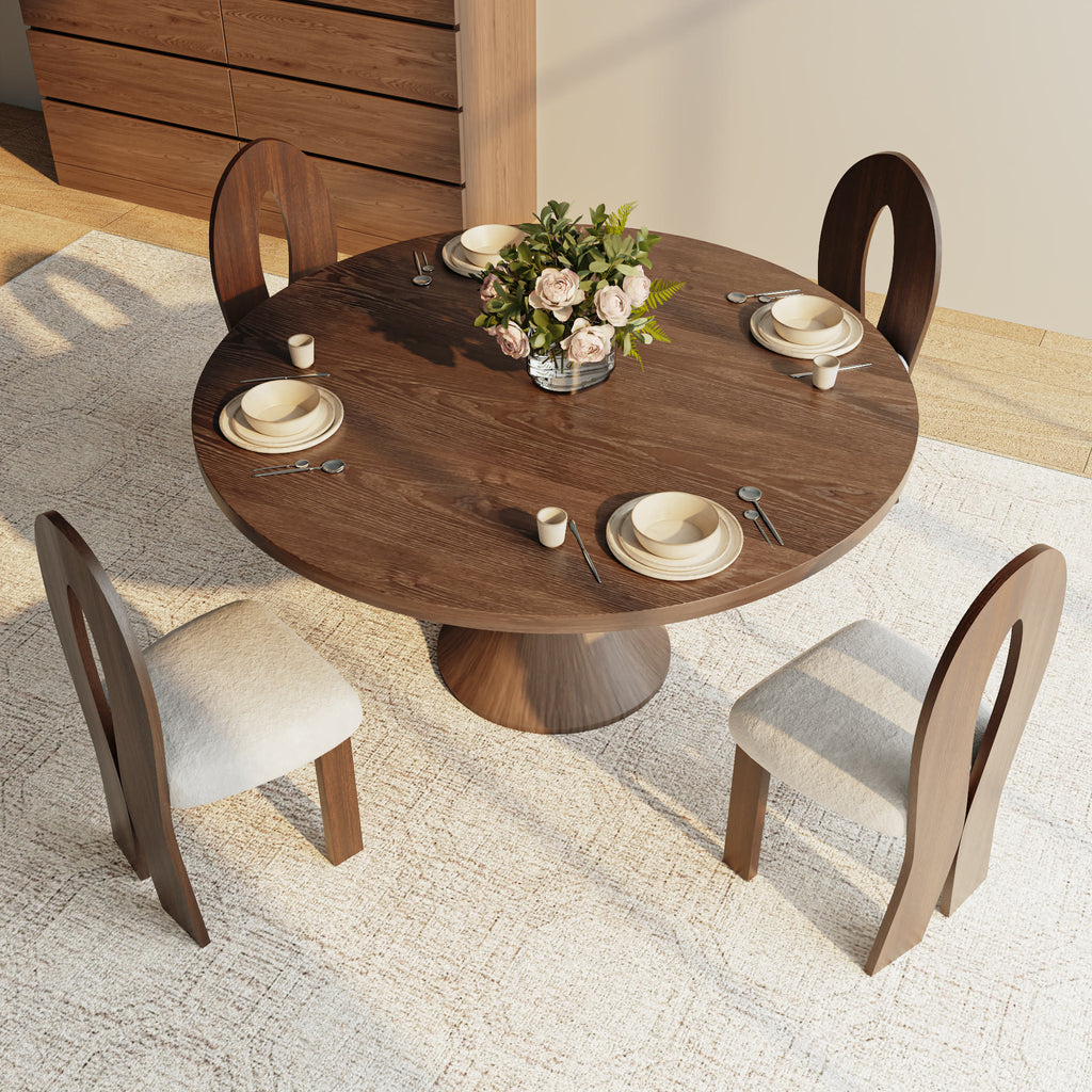Luxury Gray Mid-Century Modern Round Dining Table For 4/6/8 - image 9