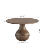 Luxury Gray Mid-Century Space-Saving Round Kitchen Table For 4/6/8 - image 20