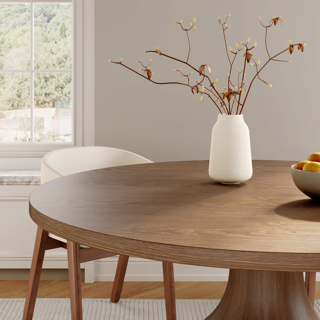 Luxury Gray Mid-Century Space-Saving Round Kitchen Table For 4/6/8 - image 7
