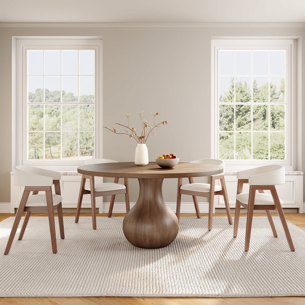 Luxury Gray Mid-Century Space-Saving Round Kitchen Table For 4/6/8 - image 5