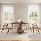 Luxury Gray Mid-Century Space-Saving Round Kitchen Table For 4/6/8 - image 5