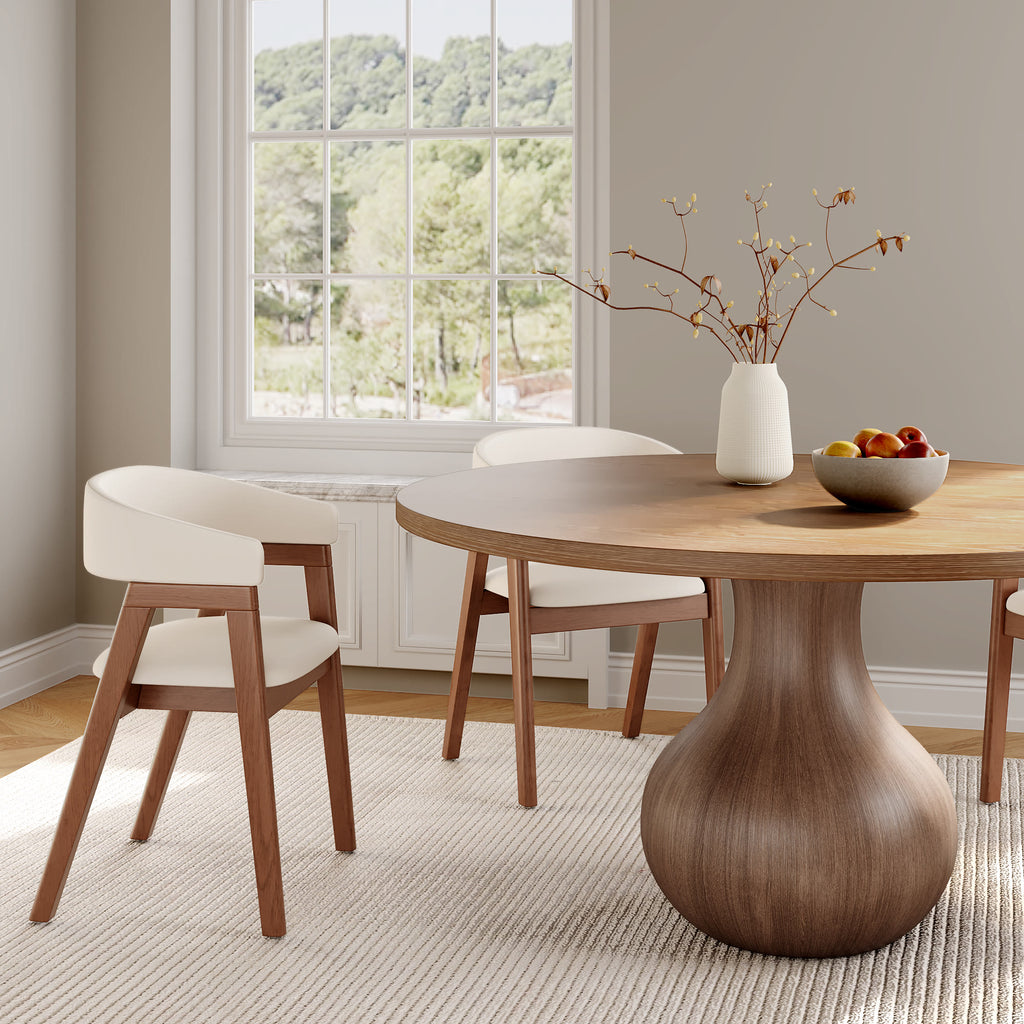 Luxury Gray Mid-Century Space-Saving Round Kitchen Table For 4/6/8 - image 6