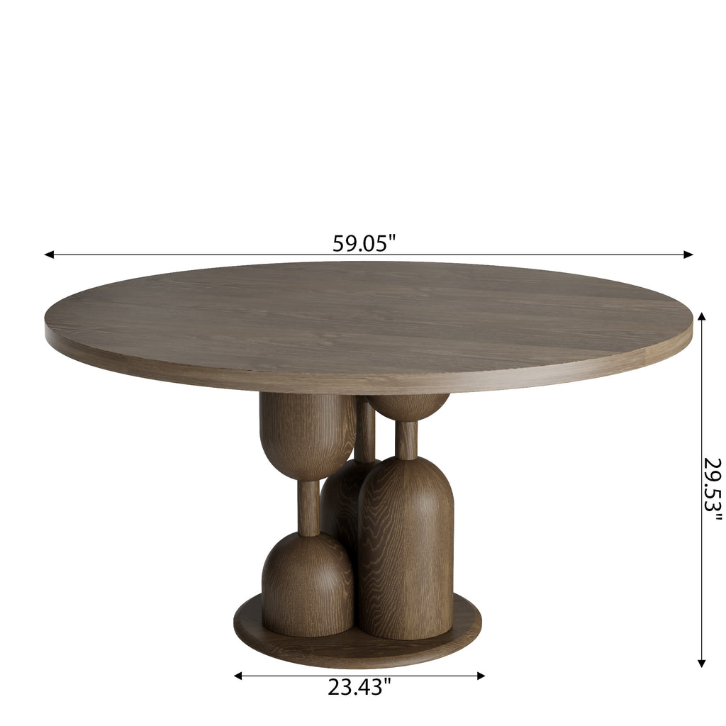 Goblet-shaped Base Round Kitchen Table For 4/6/8 - image 18