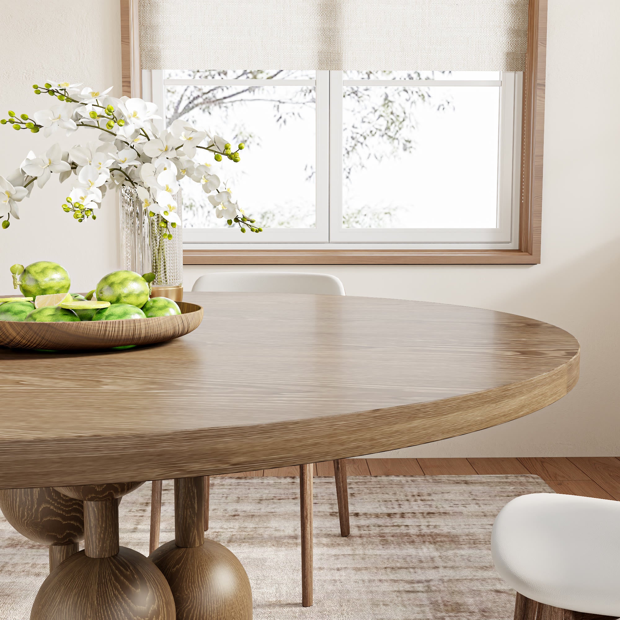 Goblet-shaped Base Round Kitchen Table For 4/6/8 - image 8