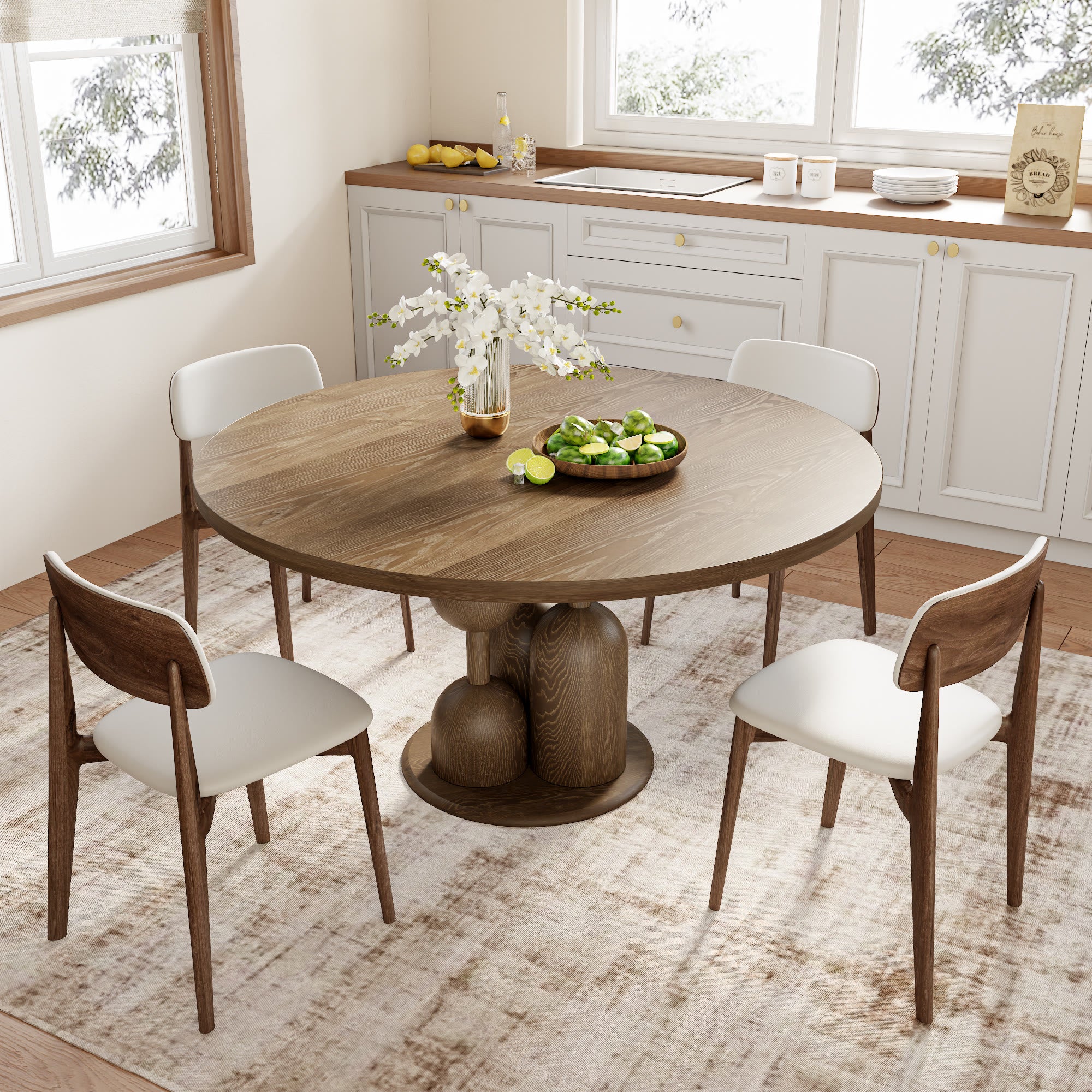 Goblet-shaped Base Round Kitchen Table For 4/6/8 - image 7