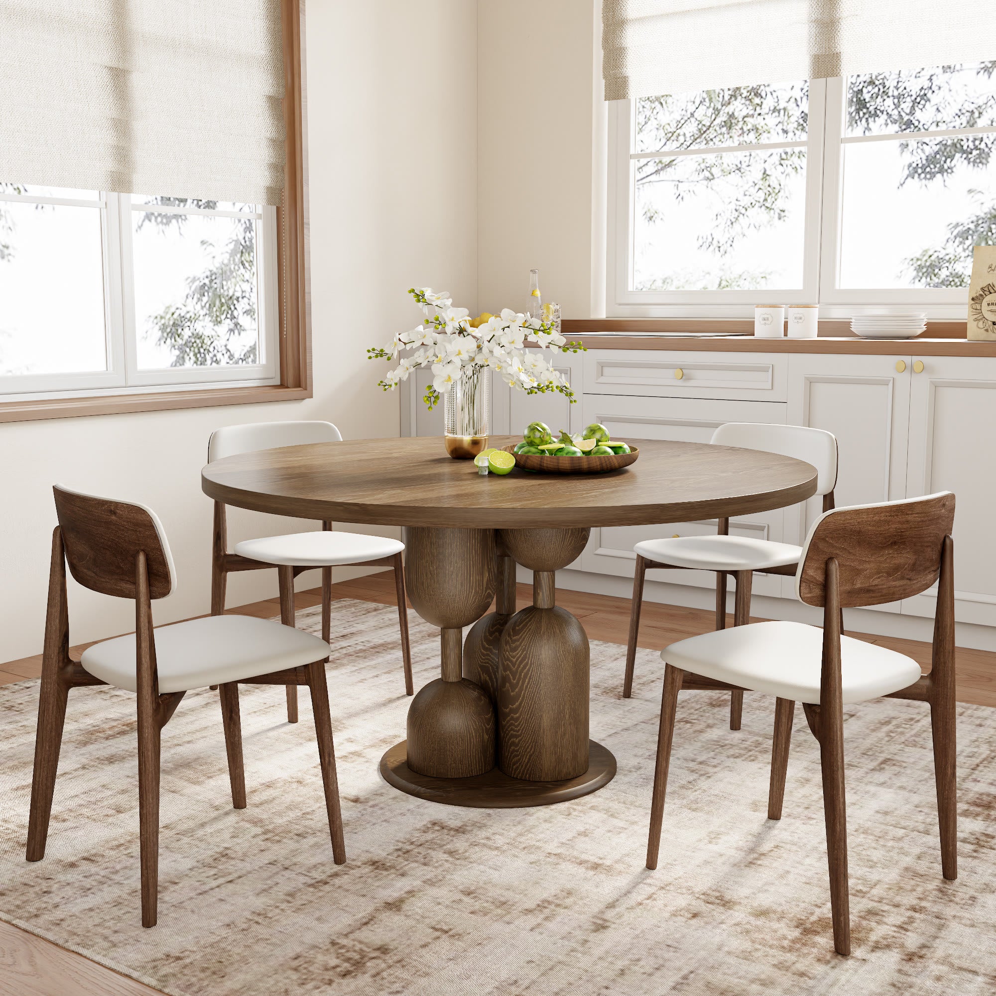 Goblet-shaped Base Round Kitchen Table For 4/6/8 - image 6