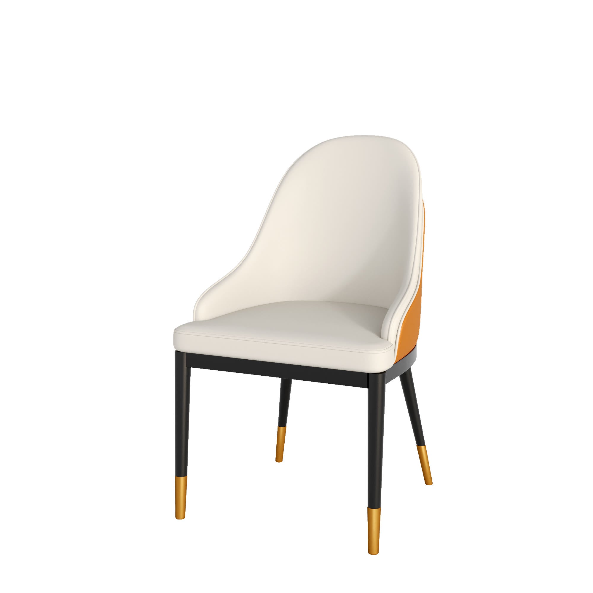 Amber Duo Back Dining Chair – Cream & Sunset Orange - image 1
