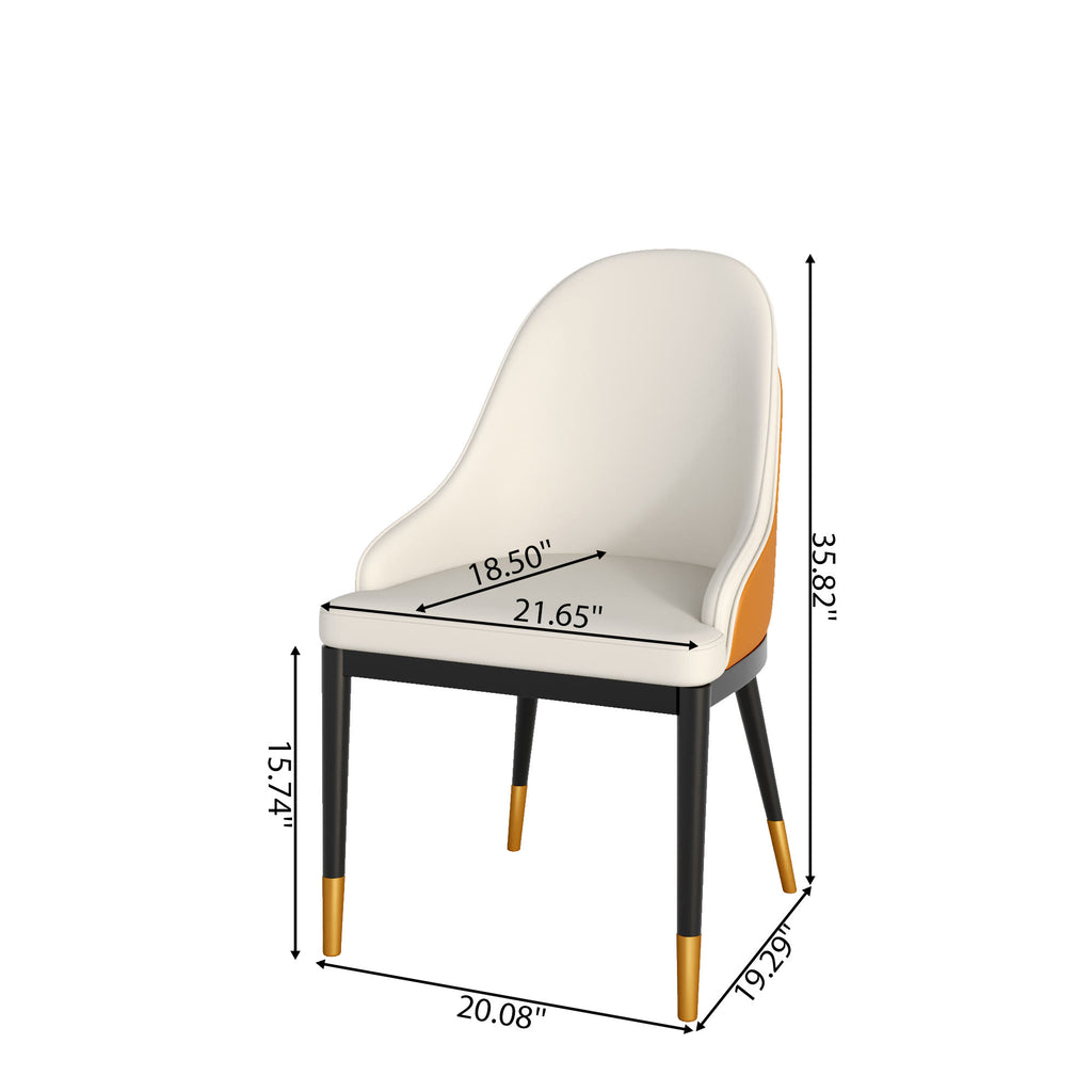 Amber Duo Back Dining Chair – Cream & Sunset Orange - image 2