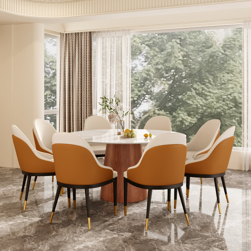Amber Duo Back Dining Chair – Cream & Sunset Orange - image 9