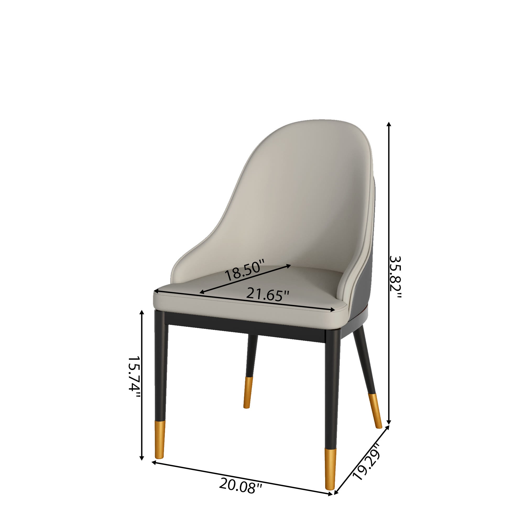 Midnight Duo Back Dining Chair – Light Grey & Deep Charcoal - image 2