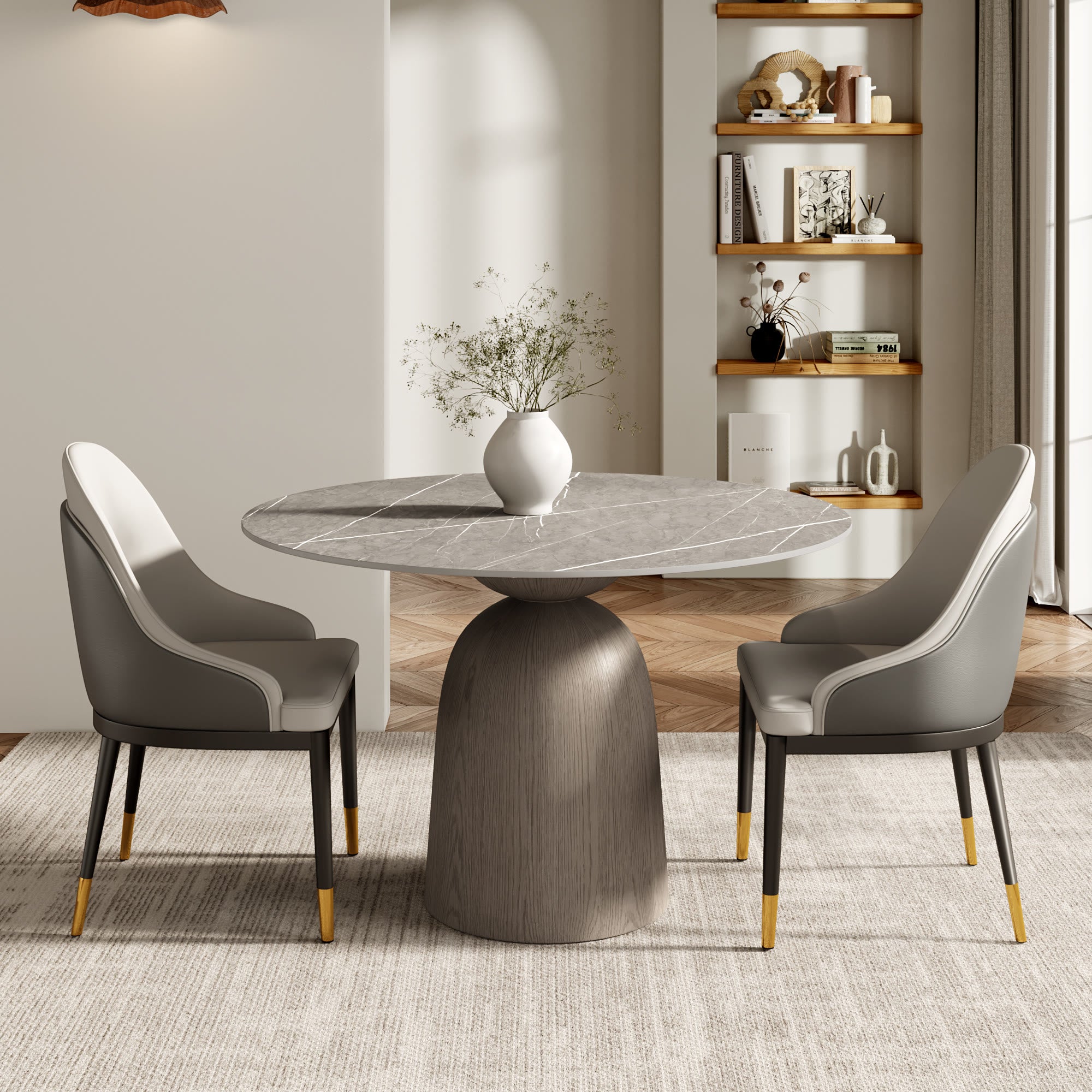 Midnight Duo Back Dining Chair – Light Grey & Deep Charcoal - image 5