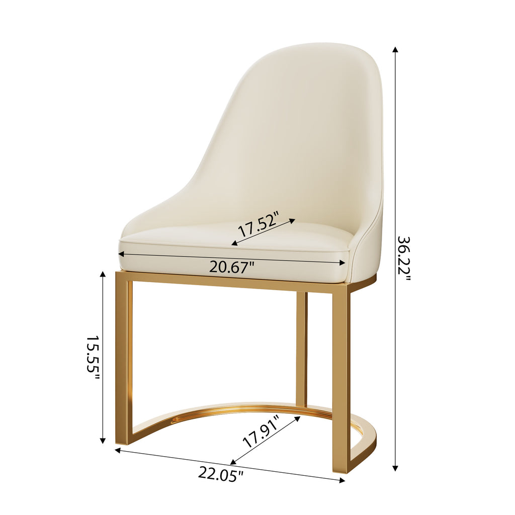 Halo Arc Base Dining Chair – Cream & Gold - image 7