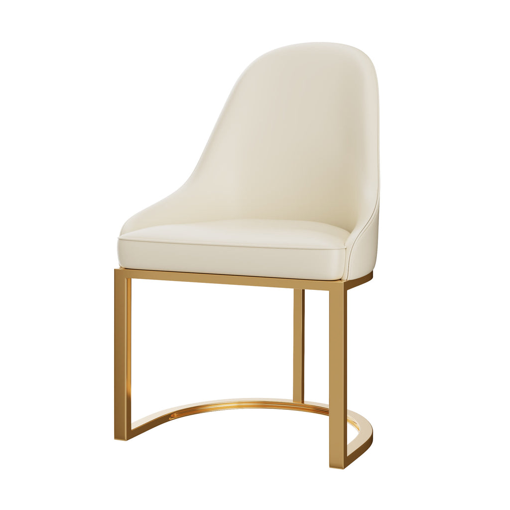 Halo Arc Base Dining Chair – Cream & Gold - image 1