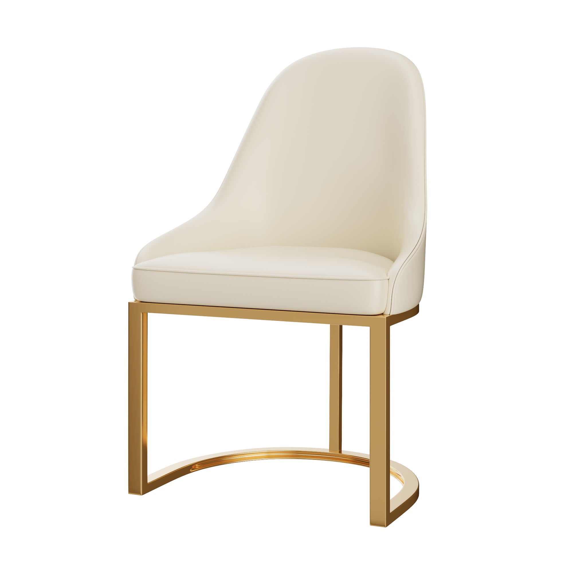 Halo Arc Base Dining Chair – Cream & Gold - image 1