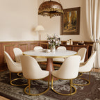 Halo Arc Base Dining Chair – Cream & Gold - image 6