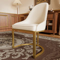 Halo Arc Base Dining Chair – Cream & Gold - 2x Chairs - image 0