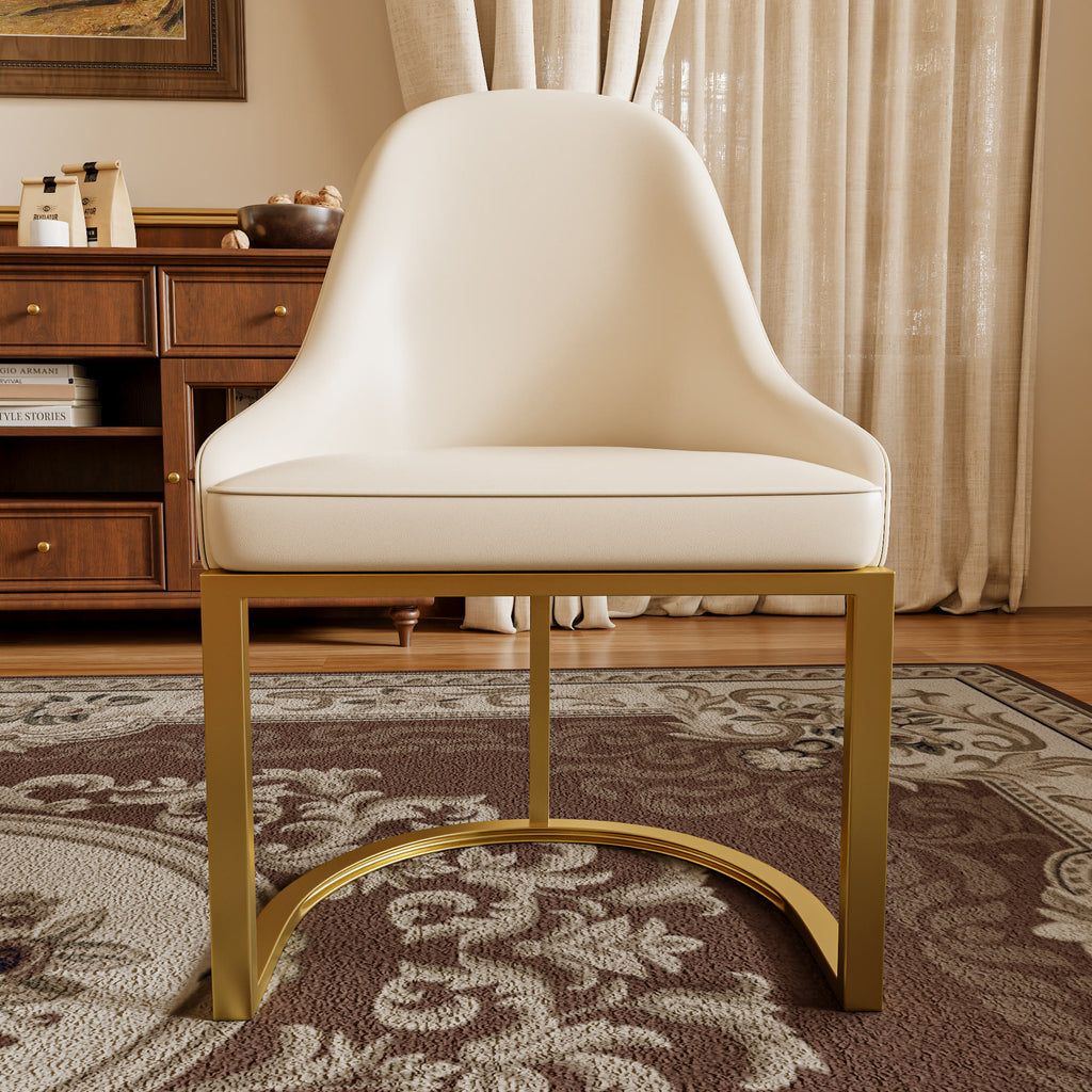 Halo Arc Base Dining Chair – Cream & Gold - image 2
