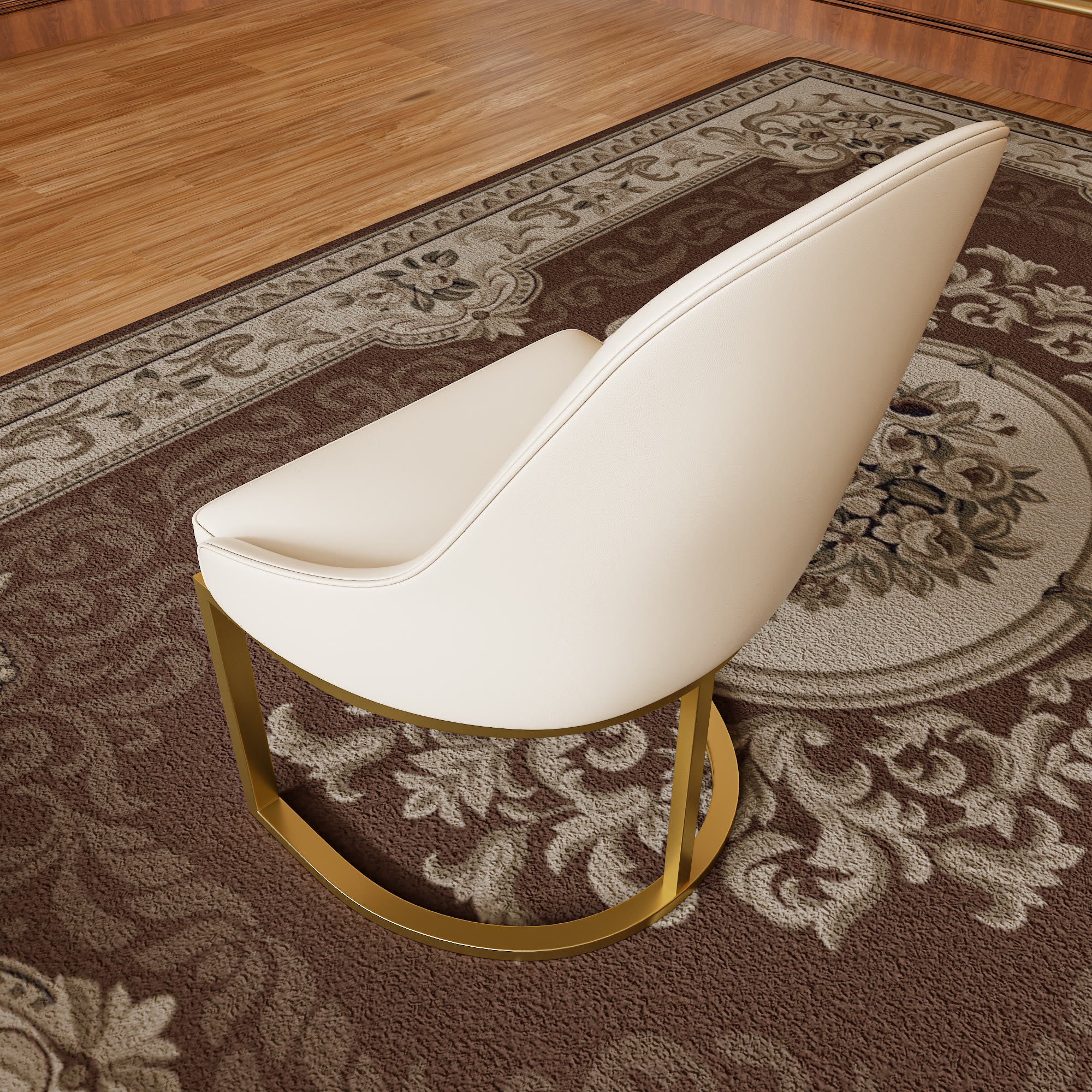 Halo Arc Base Dining Chair – Cream & Gold - image 3