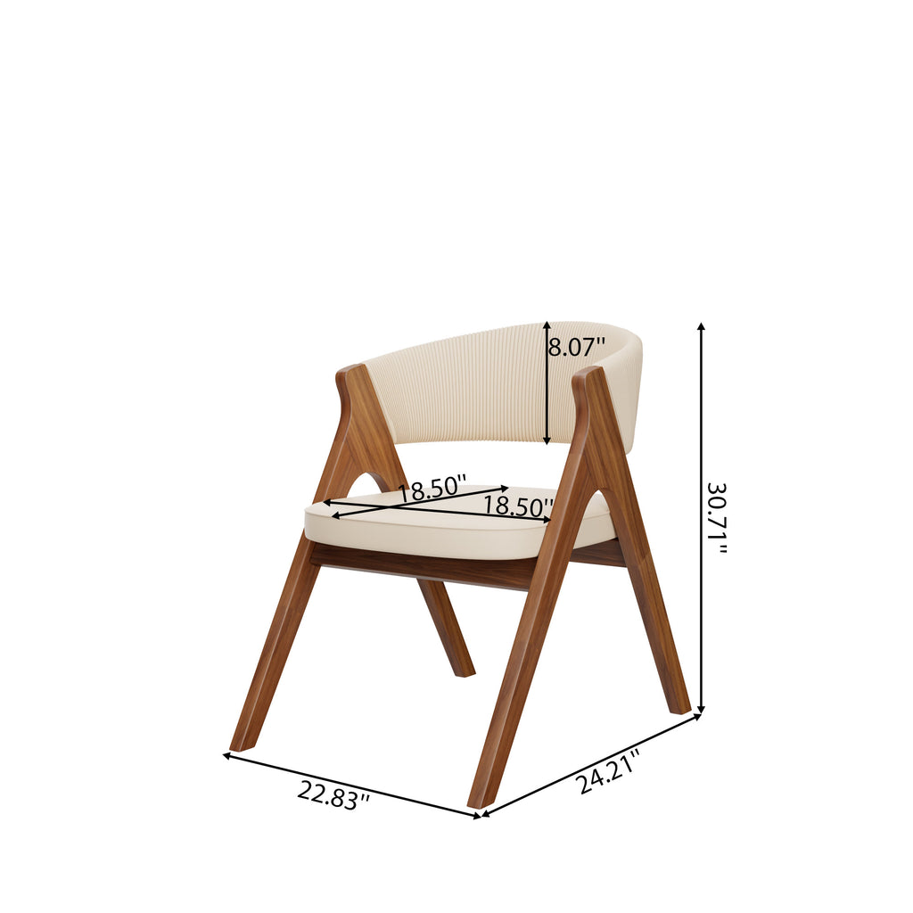 Fan Crest Dining Chair – Cream & Walnut - image 7