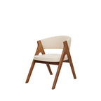 Fan Crest Dining Chair – Cream & Walnut - image 1