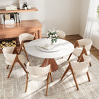 Fan Crest Dining Chair – Cream & Walnut - image 6