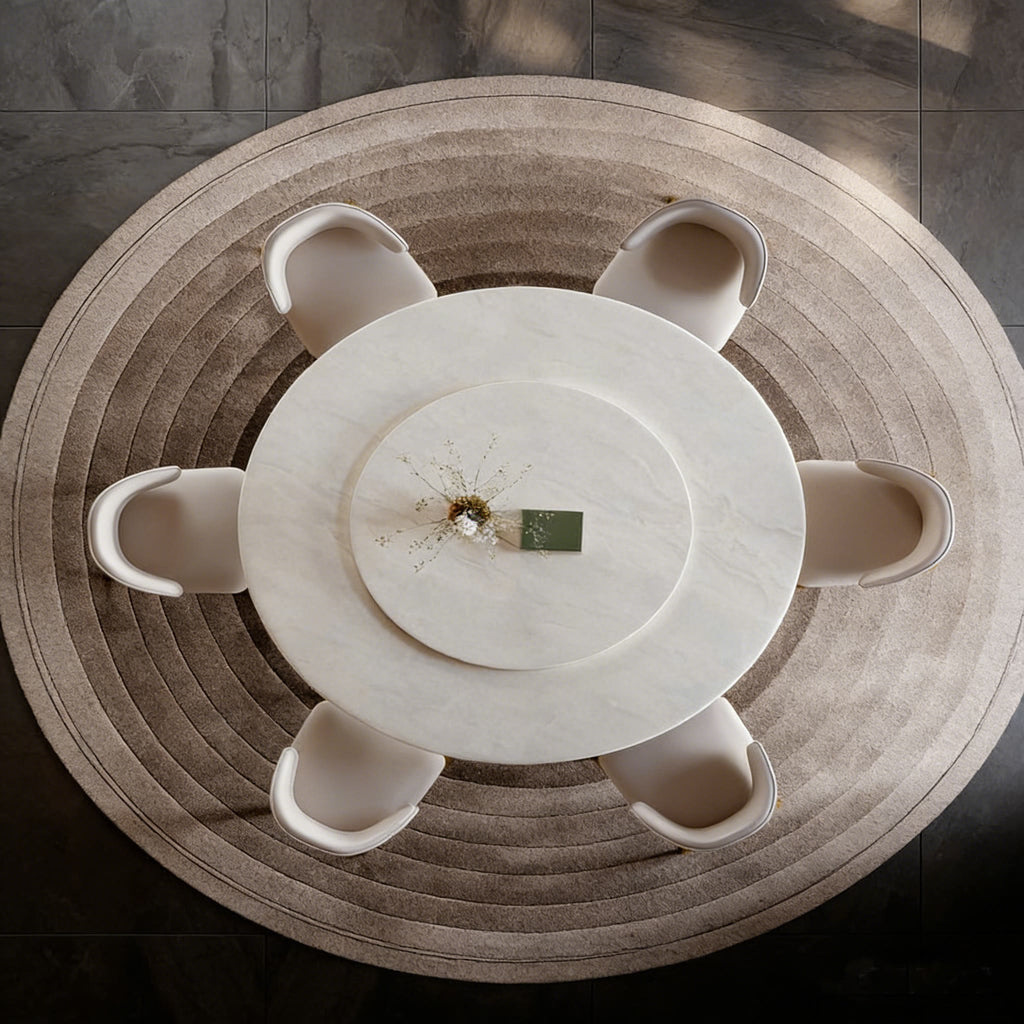 Light Luxury Round Marble Dining Table for Home & Small Spaces, Premium Luxury Stone - image 2
