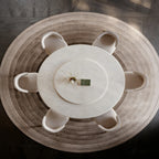 Light Luxury Round Marble Dining Table with Matching Stone Lazy Susan for Home & Small Spaces, Premium Luxury Stone - image 2