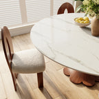 Liora Farmhouse-Style Red Walnut Floral-shape Solid Wood Pedestal Round Dining Table  - image 3