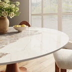 Liora Farmhouse-Style Red Walnut Floral-shape Solid Wood Pedestal Round Dining Table  - image 21