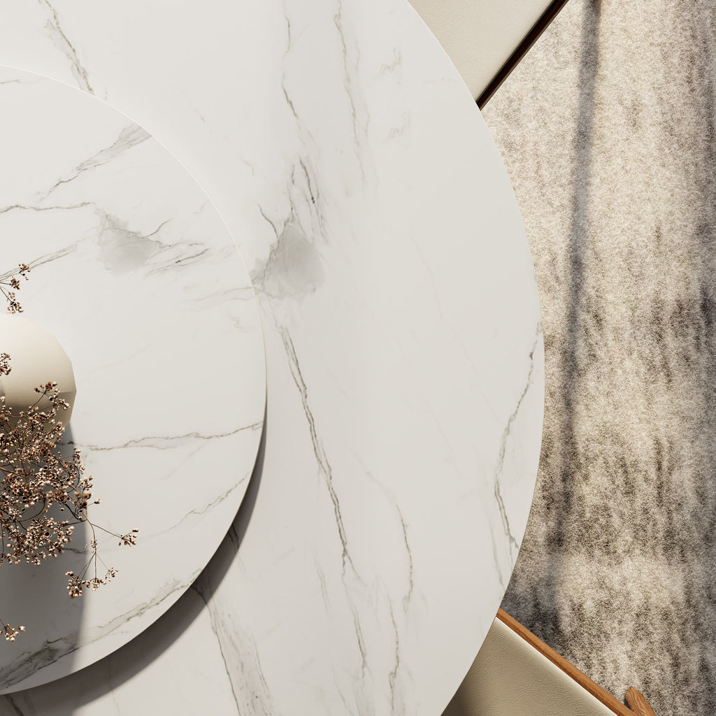 Liora Floral-Shape Pedestal Dining Table with Lazy Susan - image 6