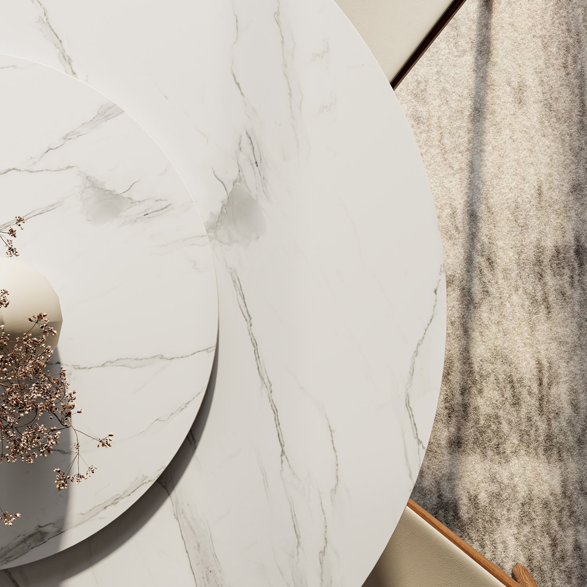 Liora Floral-Shape Pedestal Dining Table with Lazy Susan - image 6