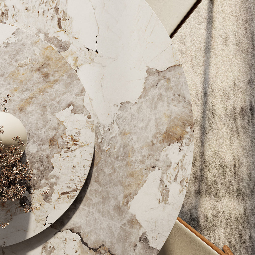 Liora Floral-Shape Pedestal Dining Table with Lazy Susan - image 13