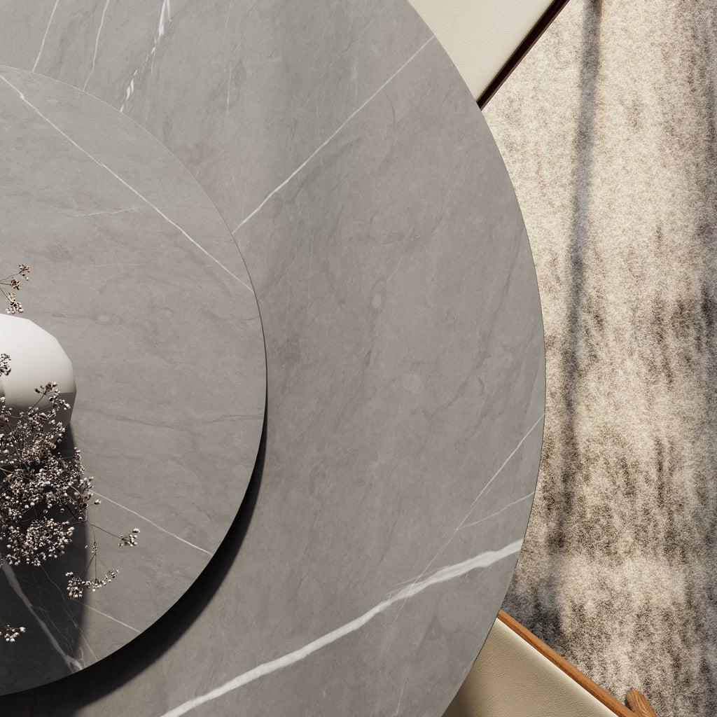 Liora Floral-Shape Pedestal Dining Table with Lazy Susan - image 20