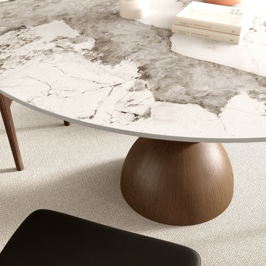 Mira Dark Walnut Solid Wood Pedestal Round Dining Table - image 9