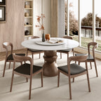 Mira Dark Walnut Solid Wood Pedestal Round Dining Table with Lazy Susan - image 3