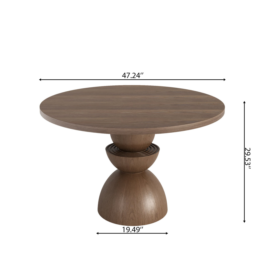 Mira Dark Walnut Solid Wood Pedestal Round Dining Table - image 19