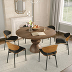 Mira Dark Walnut Solid Wood Pedestal Round Dining Table - image 24