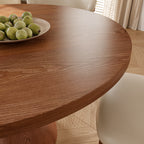 Mira Red Walnut Solid Wood Pedestal Round Dining Table - image 19